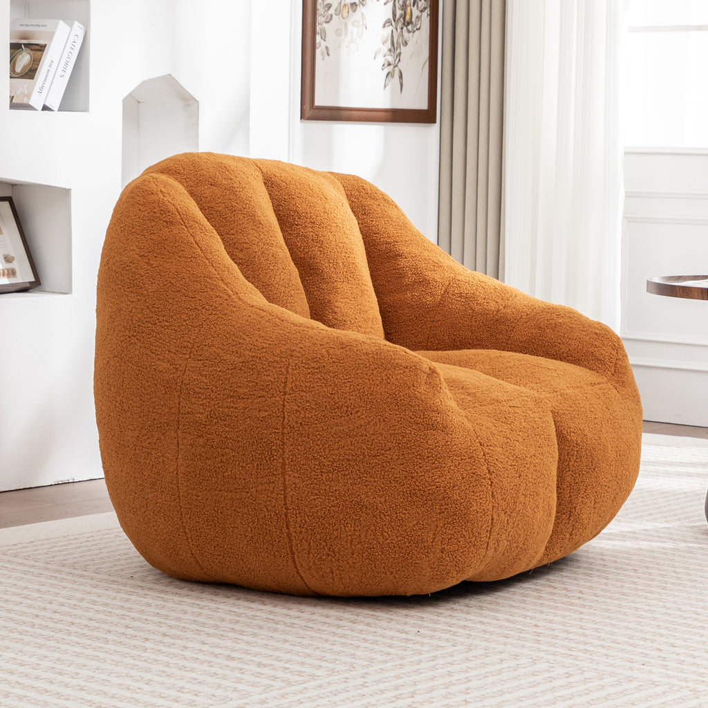 Comfy Bean Bag Chair with Memory Foam Filler – Tufted Soft Stuffed Bean Bag Sofa for Dorm, Apartment, or Living Room – Yellow - Grand Goldman Shop