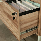 Lateral File with Two Drawers, Acacia finish - Grand Goldman