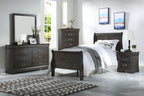Louis Philippe Dark Gray Finish 4 PCS Bedroom Set (E. King) - Grand Goldman Shop