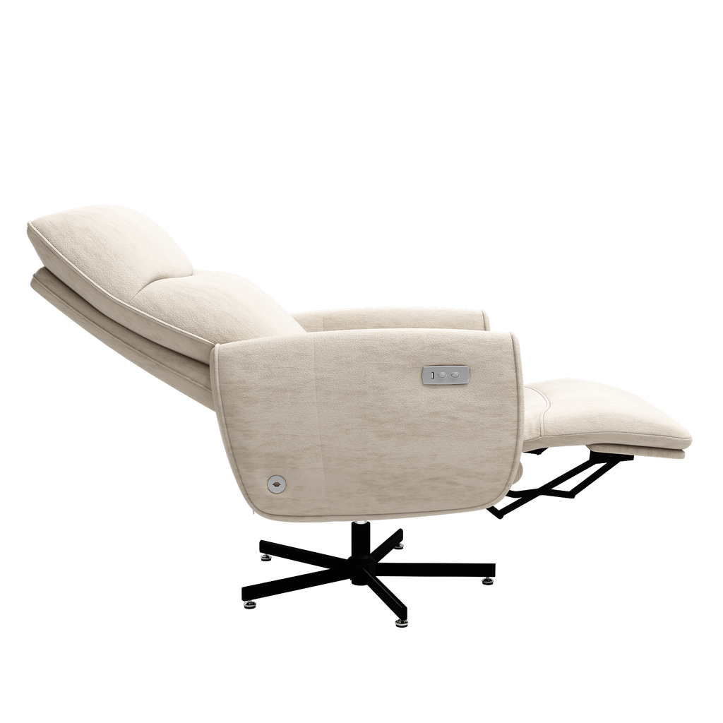 Power Swivel Recliner Chair, Electric Reclining with USB & Type-C Charging, 360° Swivel Velvet Upholstered Accent Chair, for 