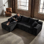 106.3' Cloud Modular Sectional Sofa Couch with L-Shape Chaise, Modern Minimalist Upholstered Couches for Living Room Bedroom, Deep Seat Corner Couch, No Assembly Required - Grand Goldman Shop