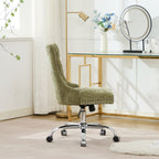 A&A Furniture Office Chair,Modern Chenille Upholstered Tufted Button Home Office Chair with Chrome Metal Base,Adjustable Desk