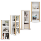 360° Rotating Kids Bookshelf with Chalkboard, 3-Tier Wood Floor Revolving Bookcase & Toy Storage Organizer, Picture Book Disp