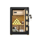 Security Electronic Steel Home Safe with Digital Lock, Removable Shelf, Mute Function, Black Metal Interior for Documents, Ca