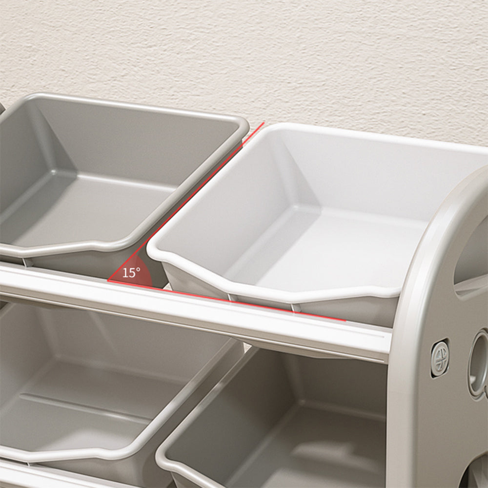 Kids Toy Storage Organizer with 6 Bins, Multi-functional Nursery Organizer Kids Furniture Set Toy Storage Cabinet Unit with H