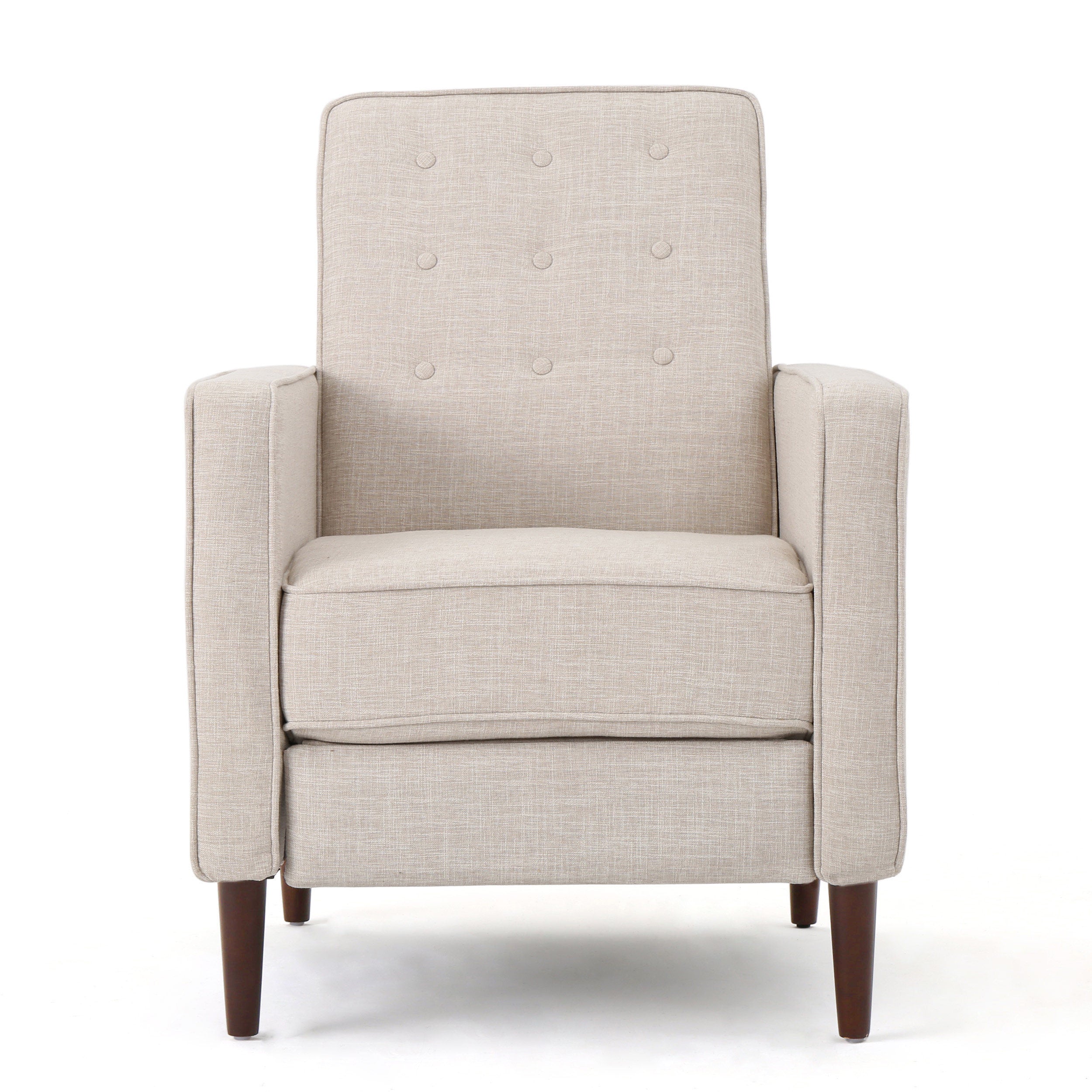 Macedonia Mid-Century Modern Button Tufted Fabric Recliner - Grand Goldman Shop