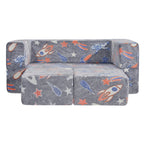 Kids Couch, 4Pcs Toddler Couch Sofa Bed, Kids Chair Seat Playroom Furniture, Child Sectional Sofa with Removable Cover for Ki