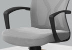 Office Chair, Adjustable Height, Swivel, Ergonomic, Armrests, Computer Desk, Work, Grey Mesh, Black Metal, Contemporary, Mode