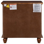 U_STYLE 27.6''Nightstand with Pine Wood veneer , Fashion Bedside Cabinet with 3 Drawers and pull-out tray, Minimalist Sofa Side Table with rubber legs and Metal handle for Bedroom Sofa Couch Office - Grand Goldman Shop