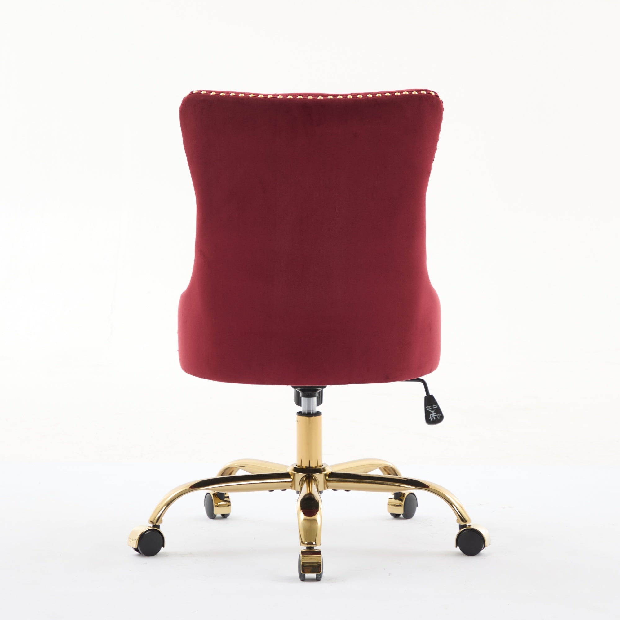 A&A Furniture Office Chair,Modern Velvet Upholstered Tufted Button Home Office Chair with Golden Metal Base,Adjustable Desk C