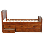 Orisfur. Twin Size Platform Storage Bed Solid Wood Bed with 6 Drawers - Grand Goldman Shop