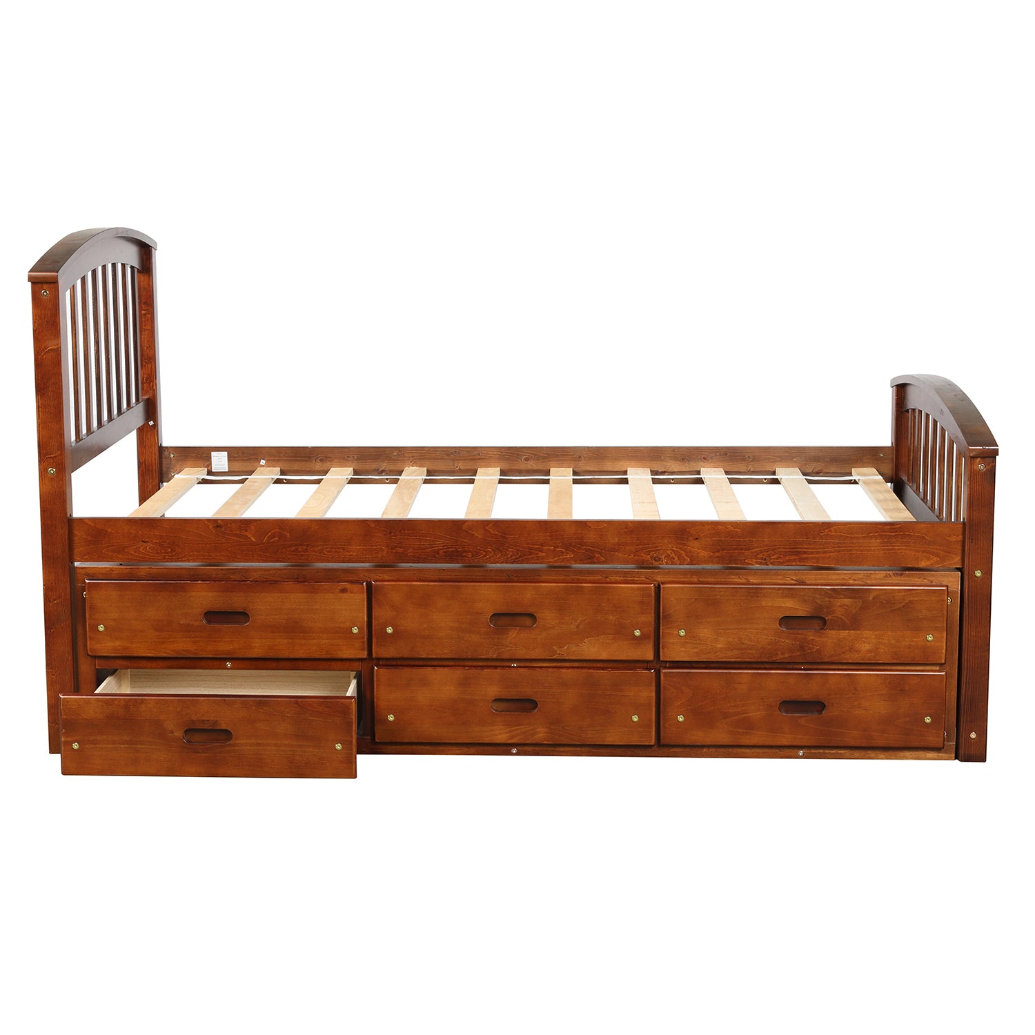 Orisfur. Twin Size Platform Storage Bed Solid Wood Bed with 6 Drawers - Grand Goldman Shop