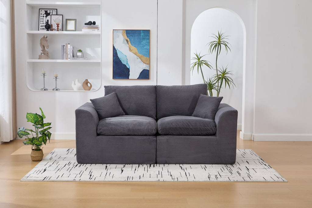 UNITED WE WIN Modular Sectional Sofa Cloud Couch,Comfy Cloud Modern Sofa,2 Seater with Cushion Covers Removable Furniture for Living Room Bedroom Apartments Dorms,No Assembly Required - Grand Goldman Shop