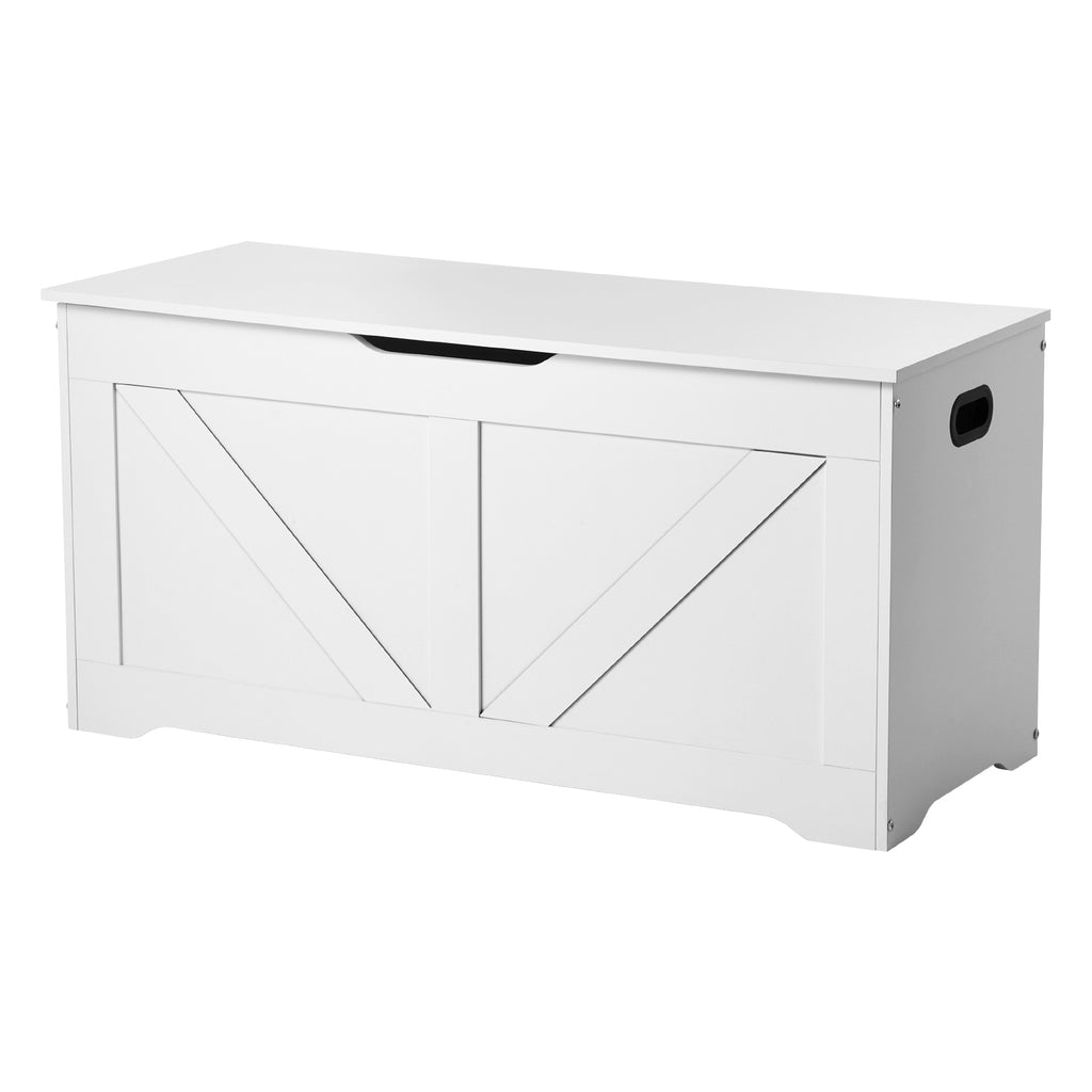 Kids Storage Bench, Wooden Toy Box Chest, Large Storage Cabinet with Safety Hinge, Toddlers Storage Bench for Playroom, Livin