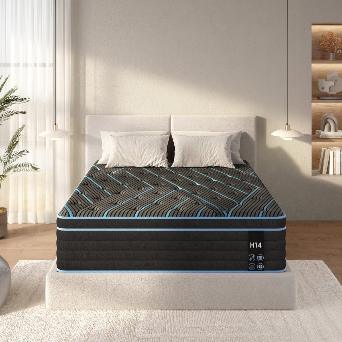 Queen Size Mattress,10 Inch Hybrid Mattress, Individually Pocketed Innerspring, Medium Firm - Grand Goldman Shop