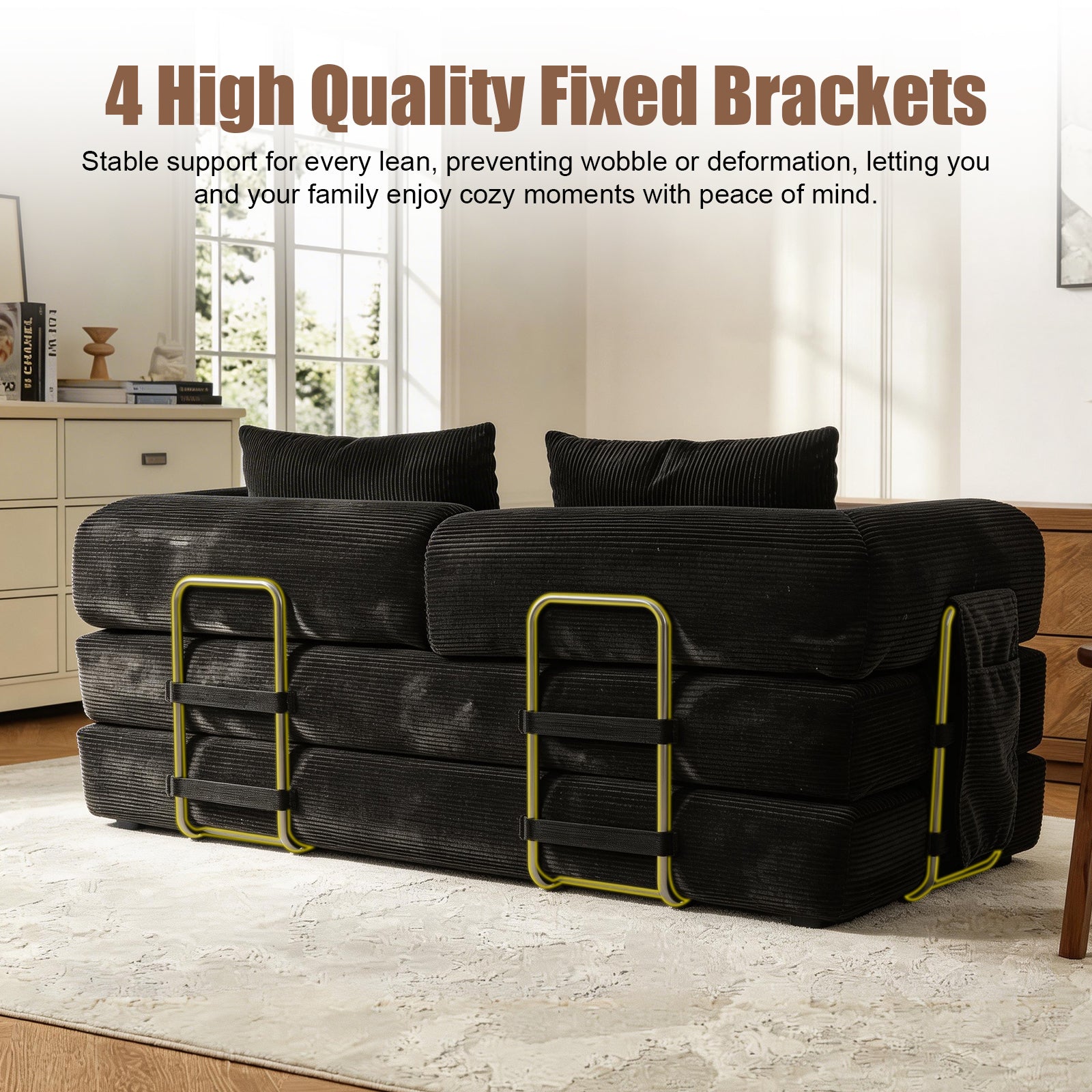 78 Inch Convertible Sleeper Sofa Bed, Futon Boneless Couch Lounge Loveseat with Pull Out Bed, No Assembly Required - Grand Goldman Shop