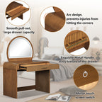 39' Makeup Vanity Table with Mirror Touch Screen Lighted Mirror, Dressing Table with Drawer for Bedroom, Espresso - Grand Goldman Shop