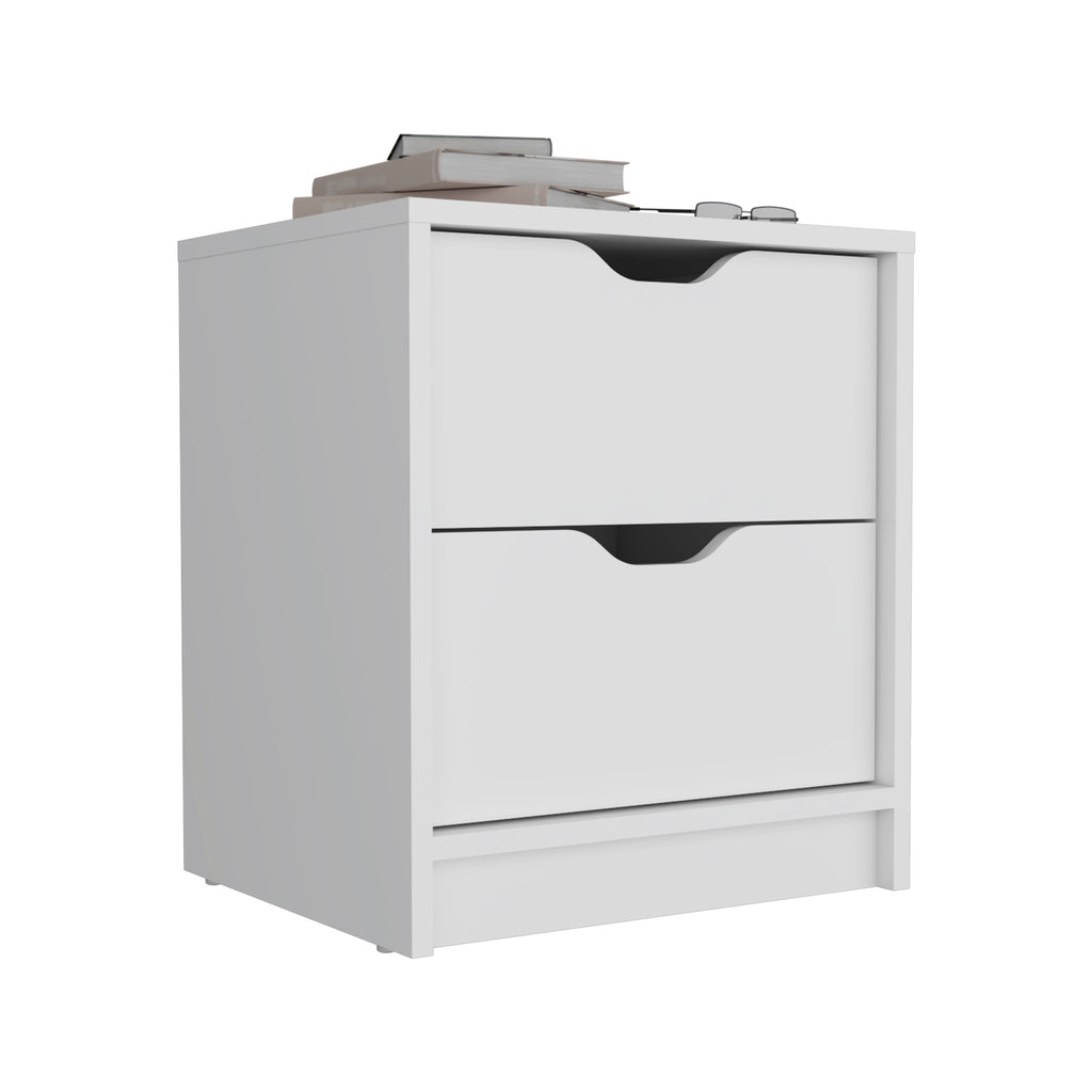 Raymer 2 Piece Bedroom Set, Nightstand + Dresser, White - Grand Goldman Shop