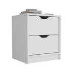 Raymer 2 Piece Bedroom Set, Nightstand + Dresser, White - Grand Goldman Shop