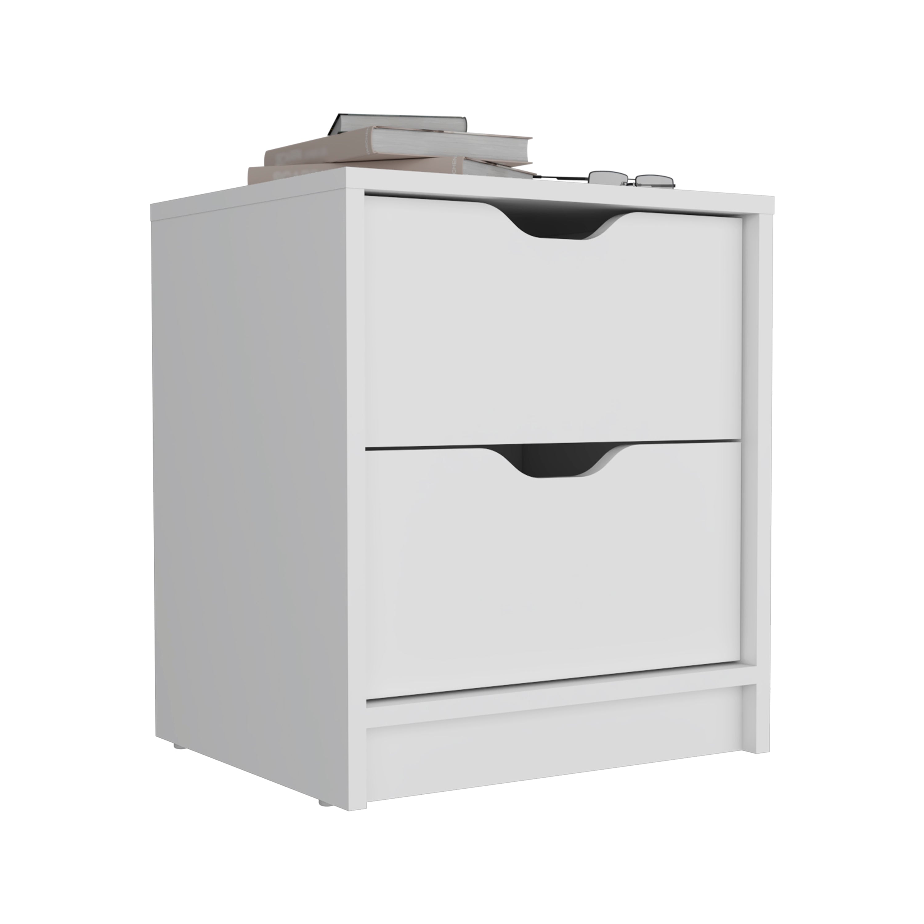 Raymer 2 Piece Bedroom Set, Nightstand + Dresser, White - Grand Goldman Shop