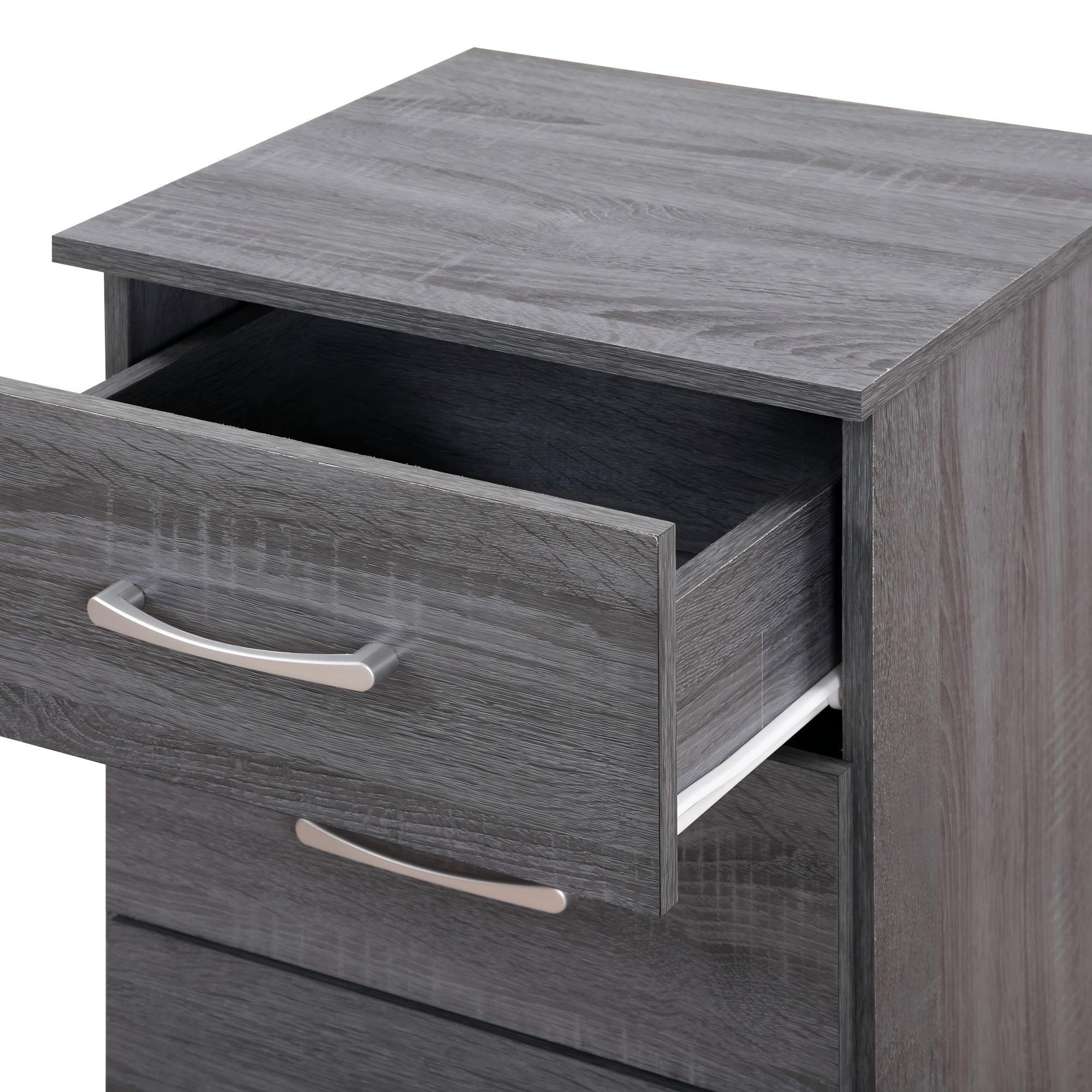 Chic Gray Contemporary Nightstand with Storage and Modern Design - Grand Goldman Shop