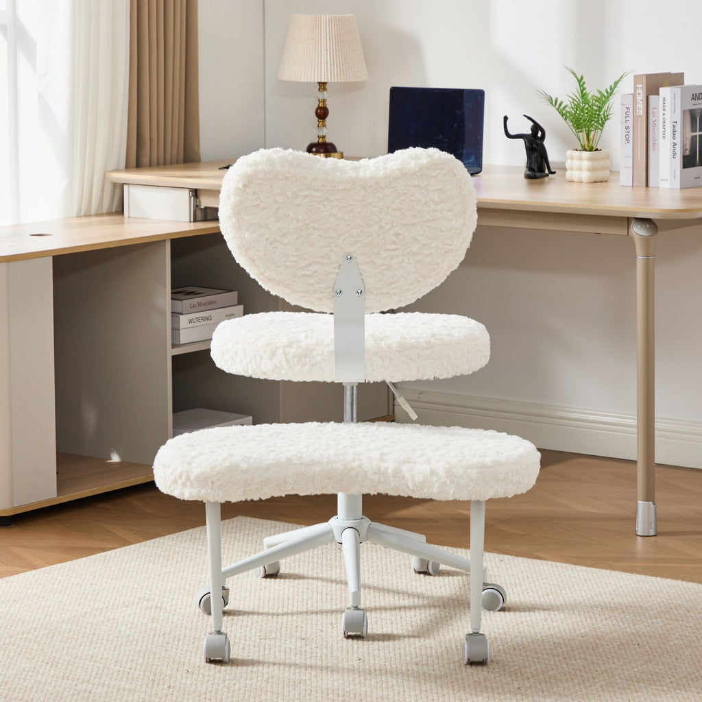 Artificial rabbit hair Meditation Chair Plus, Cross Legged Chair with Wheels, ADHD Chair, Criss Cross Desk Chair with Lumbar 