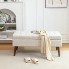 Storage Bench with Storage Bench for Bedroom End of Bed Bench Foot of Bed Bench Entryway Bench Storage Ottoman Bench 43.7' W x 18.1' D Off White Bench - Grand Goldman Shop