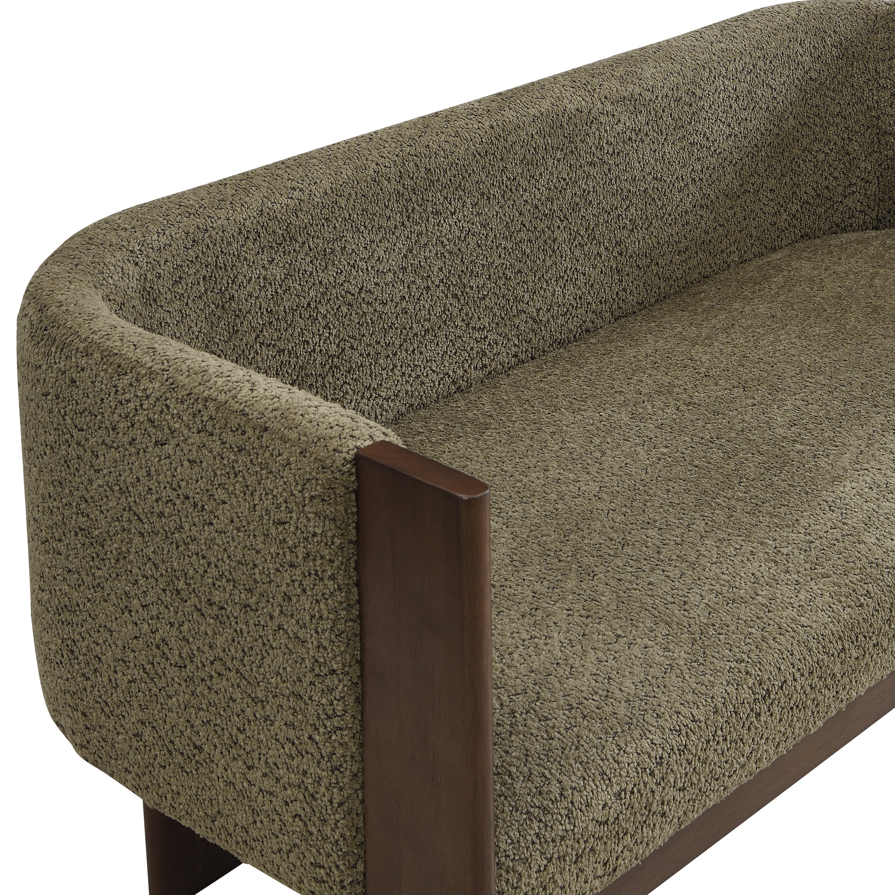 48.5' Upholstered Solid Loveseat (Walnut+Green) - Grand Goldman Shop