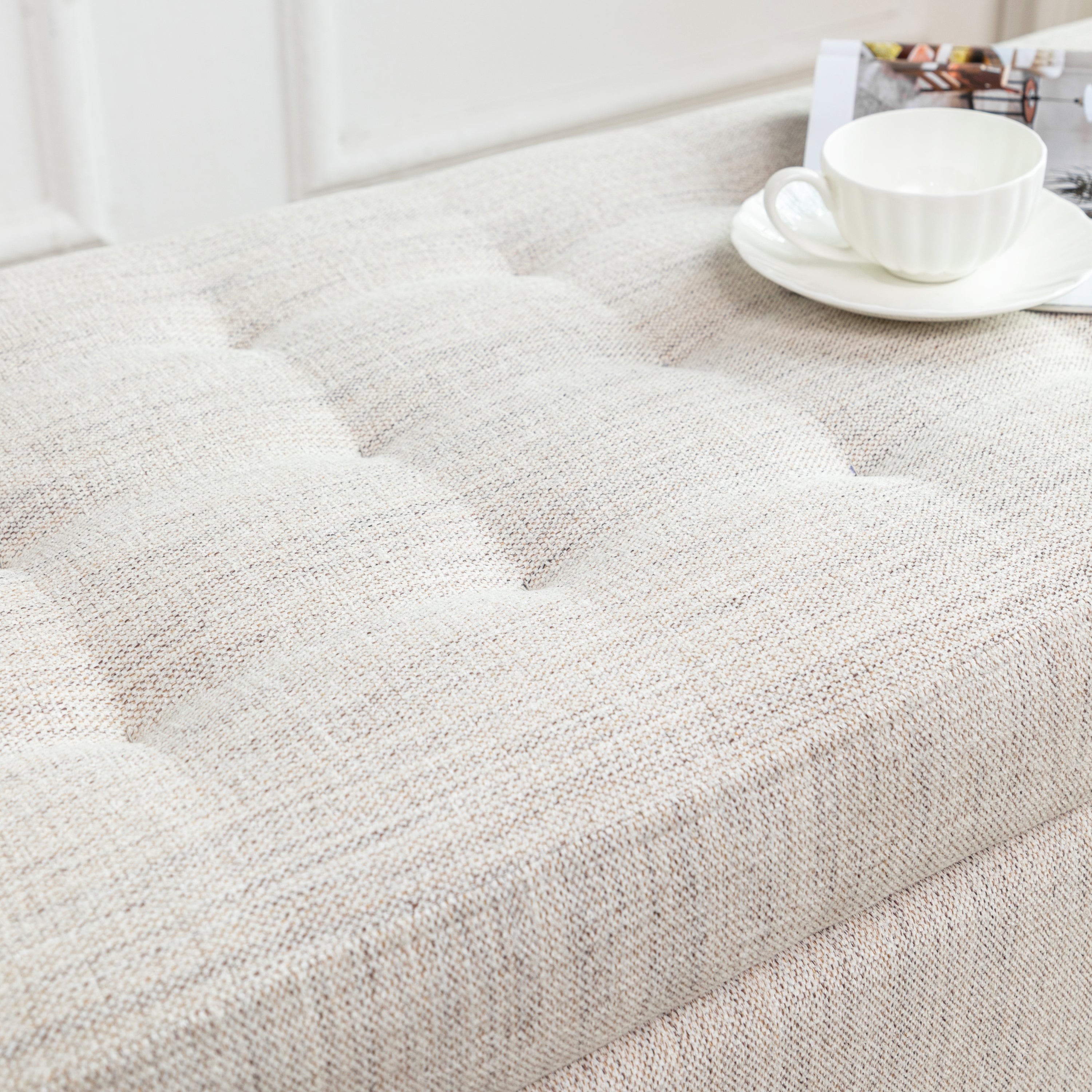 Storage Bench with Storage Bench for Bedroom End of Bed Bench Foot of Bed Bench Entryway Bench Storage Ottoman Bench 43.7' W x 18.1' D Off White Bench - Grand Goldman Shop