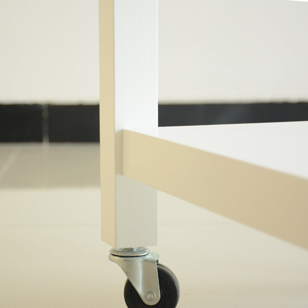 Kitchen Island & Kitchen Cart, Rubber Wood Top, Mobile Kitchen Island with Two Lockable Wheels, Simple Design for Easy Storing and Fetching, Two Drawers Give Unique Storage for Special Utensil. - Grand Goldman Shop