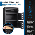 Digital Keypad Two Lock Depository Safe 1 6 2 Cubic Ft - Grand Goldman