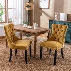 Nikki Collection Modern, High-end Tufted Solid Wood Contemporary Velvet Upholstered Dining Chair with Wood Legs Nailhead Trim 2-Pcs Set,Gloden, SW2001GL - Grand Goldman Shop