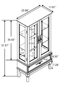 Curio Cabinet Lighted Glass Cabinet Glass Wine Cabinet Curio Display Cabinet with Adjustable Glass Shelves 2 Doors and 1 drawer Cabinet Sideboard With Bulb Included Dark Cherry - Grand Goldman Shop