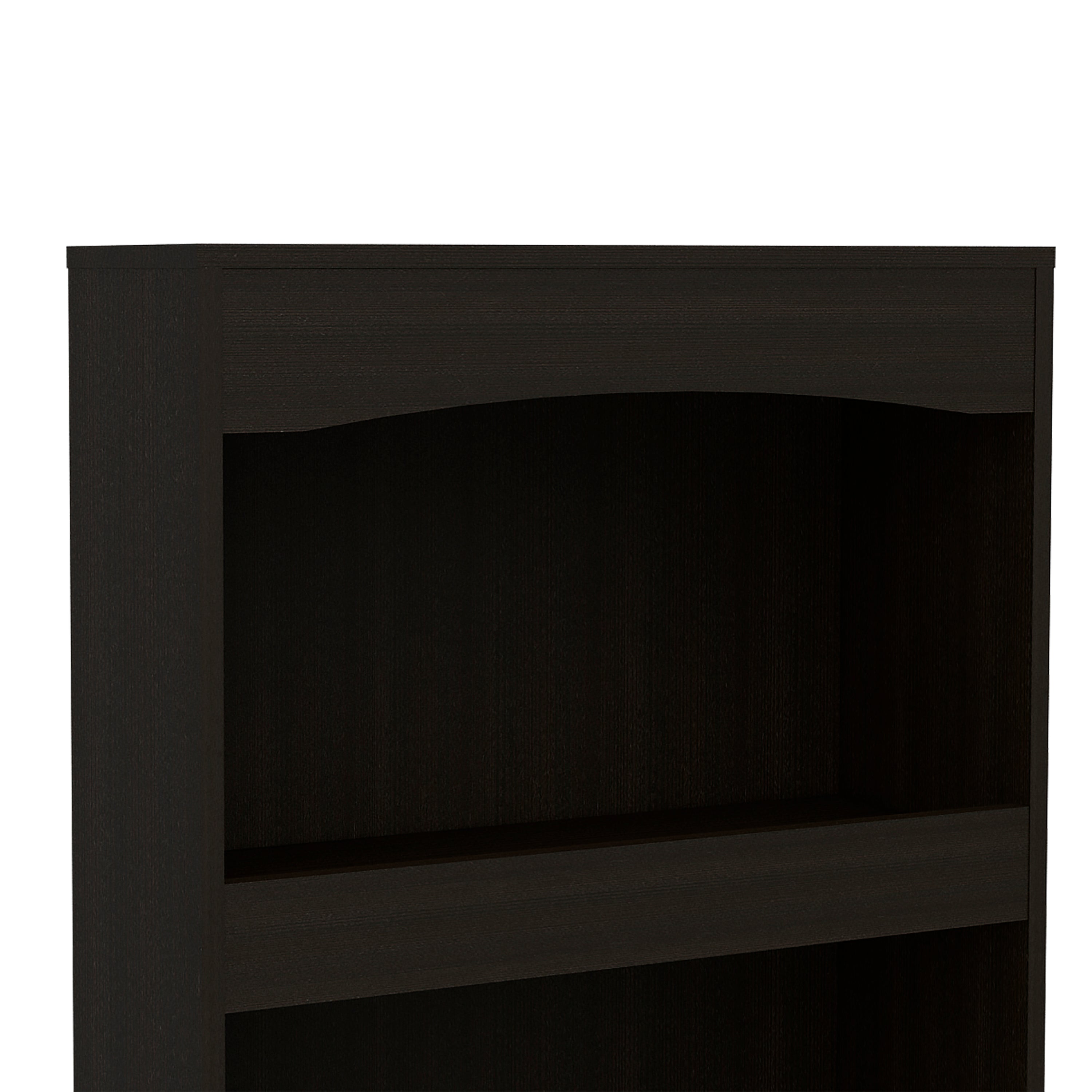 Bookcase, Three Shelves, Double Door Cabinet, Metal Hardware, Black - Grand Goldman