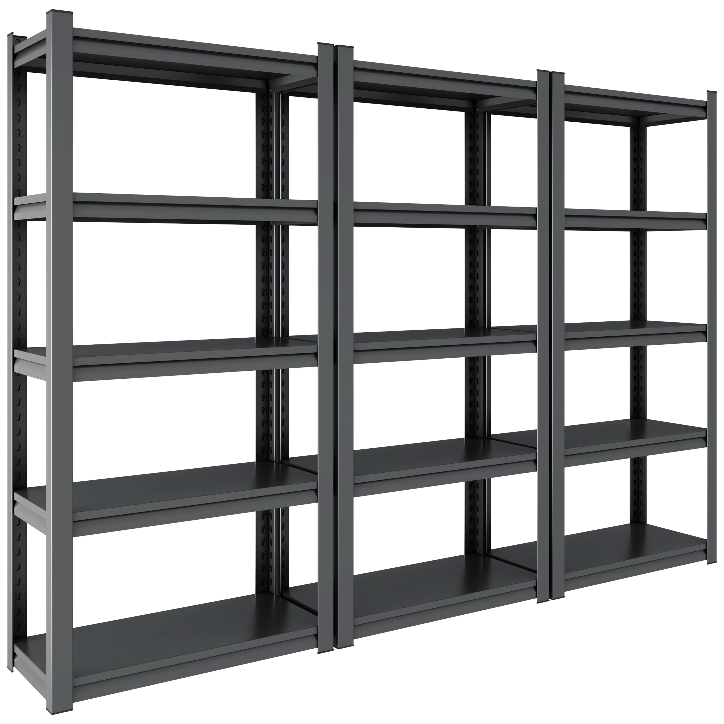 Industrial Metal Shelves 5 Tier Heavy Duty Storage Utility Rack Black Adjustable 47.2'W x 18'D x 78'H - Grand Goldman Shop
