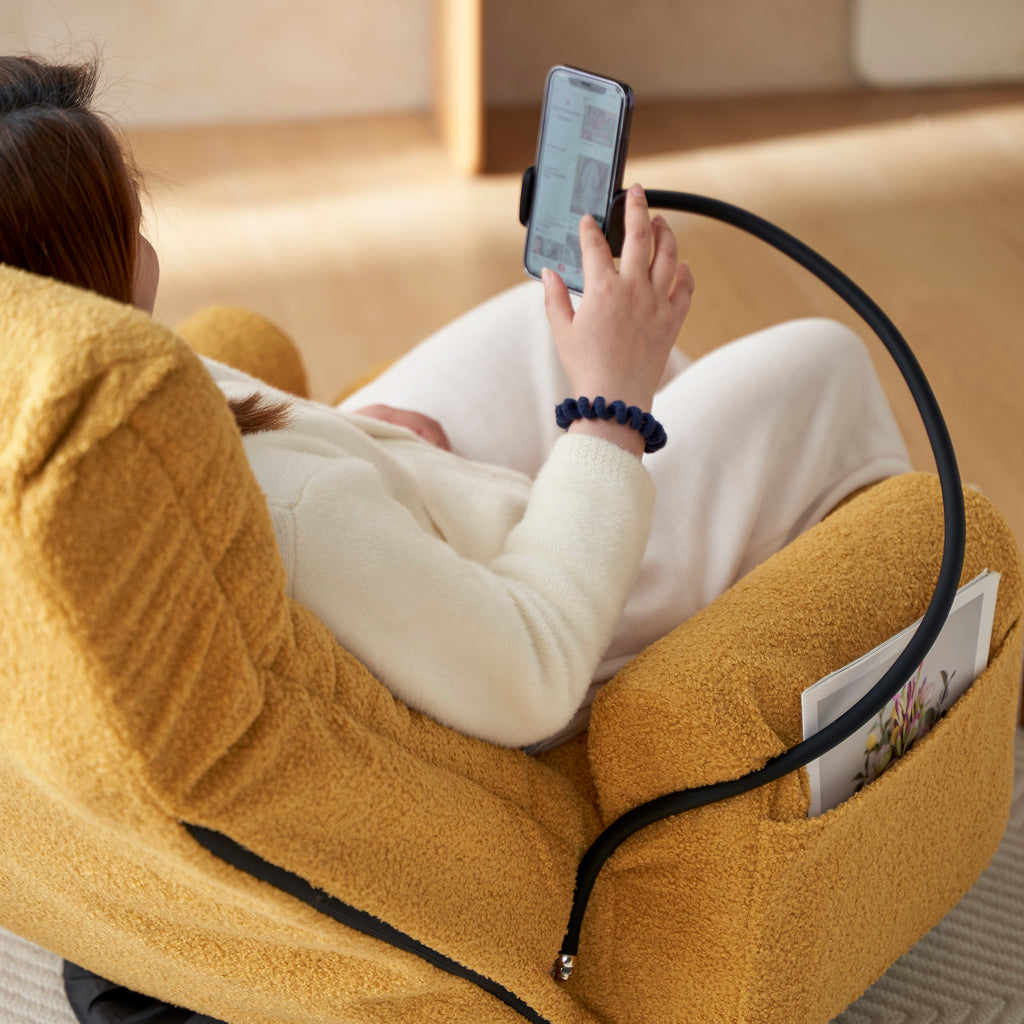 Adjustable Yellow Swivel Lounge Chair with 360-Degree Rotating Seat and Headrest Support, Leisure Chair Deck Chair - Game Chair for Living Room - Grand Goldman Shop