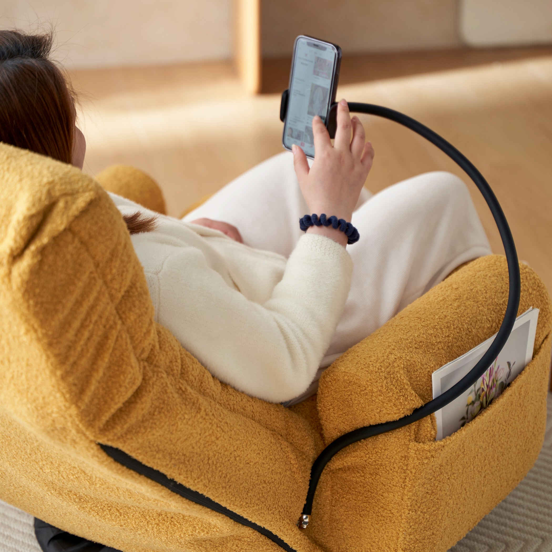 Adjustable Yellow Swivel Lounge Chair with 360-Degree Rotating Seat and Headrest Support, Leisure Chair Deck Chair - Game Chair for Living Room - Grand Goldman Shop