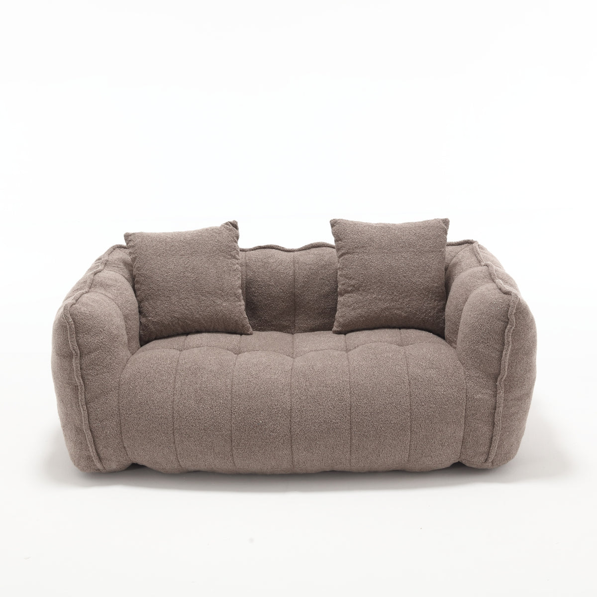 Cozy Beanbag Chair with High Resilience Foam Core for Two  -Brown Chenille, 66x35x25 inches - Grand Goldman Shop