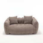 Cozy Beanbag Chair with High Resilience Foam Core for Two  -Brown Chenille, 66x35x25 inches - Grand Goldman Shop