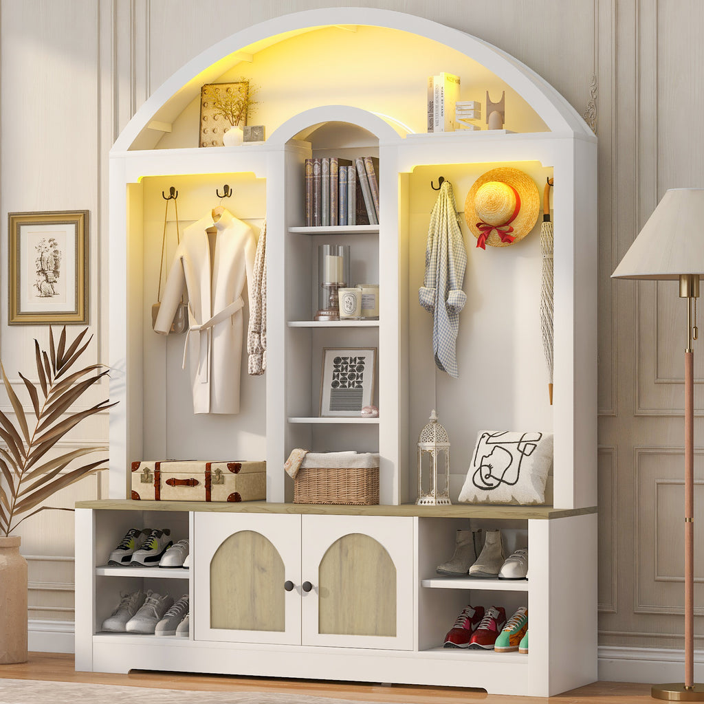 Multi-functional wardrobe/entrance wardrobe, equipped with shoe racks, clothes hangers and hooks. Wardrobe - A wardrobe is made of sturdy medium-density fiberboard with modern design and practical sto - Grand Goldman Shop