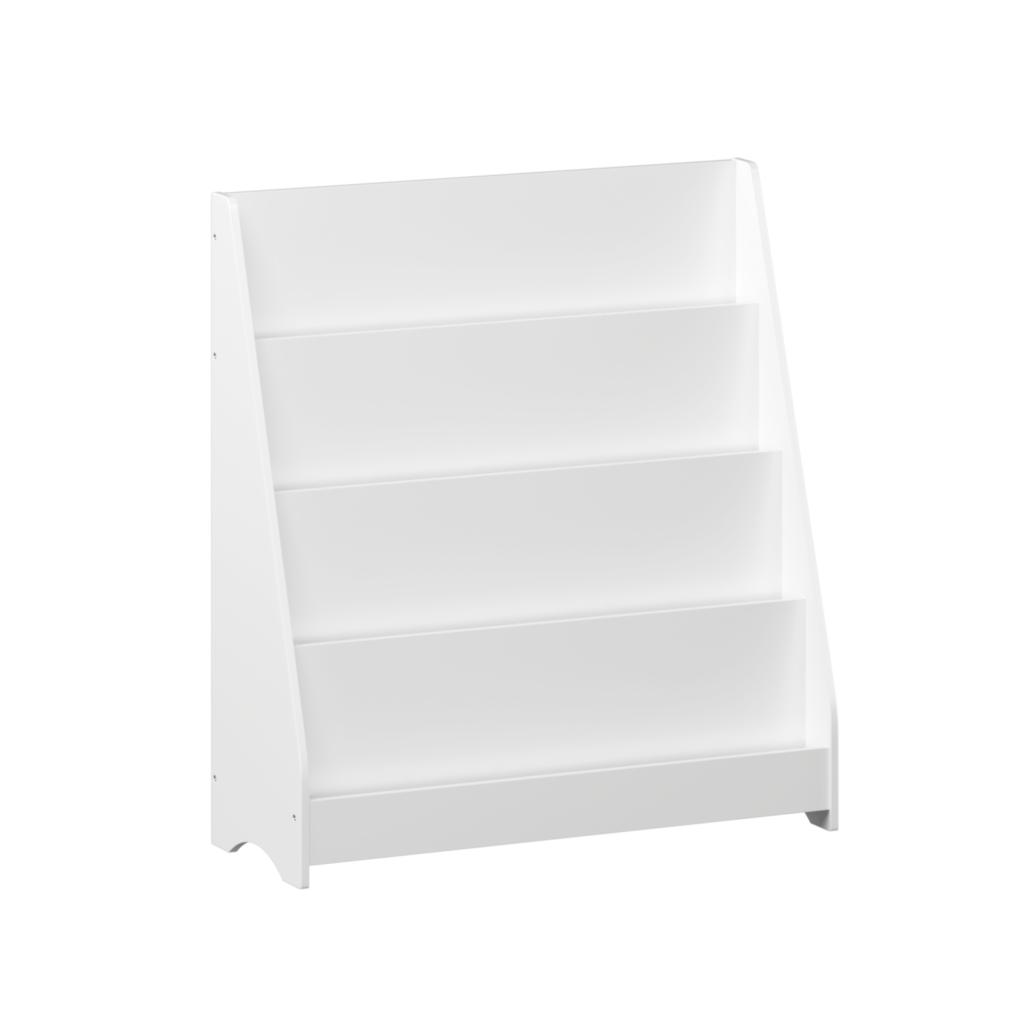 4-Tier Kids Bookshelf, Toddler Book Display Shelves in White, Made of MDF with Rounded Edges, 31.5 x 11.8 x 34.65 inches - Sh