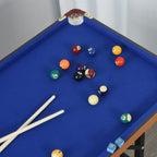 Soozier 55' Portable Folding Billiards Table Game Pool Table for Whole Family Number Use With Cues, Ball, Rack, Chalk, Blue -