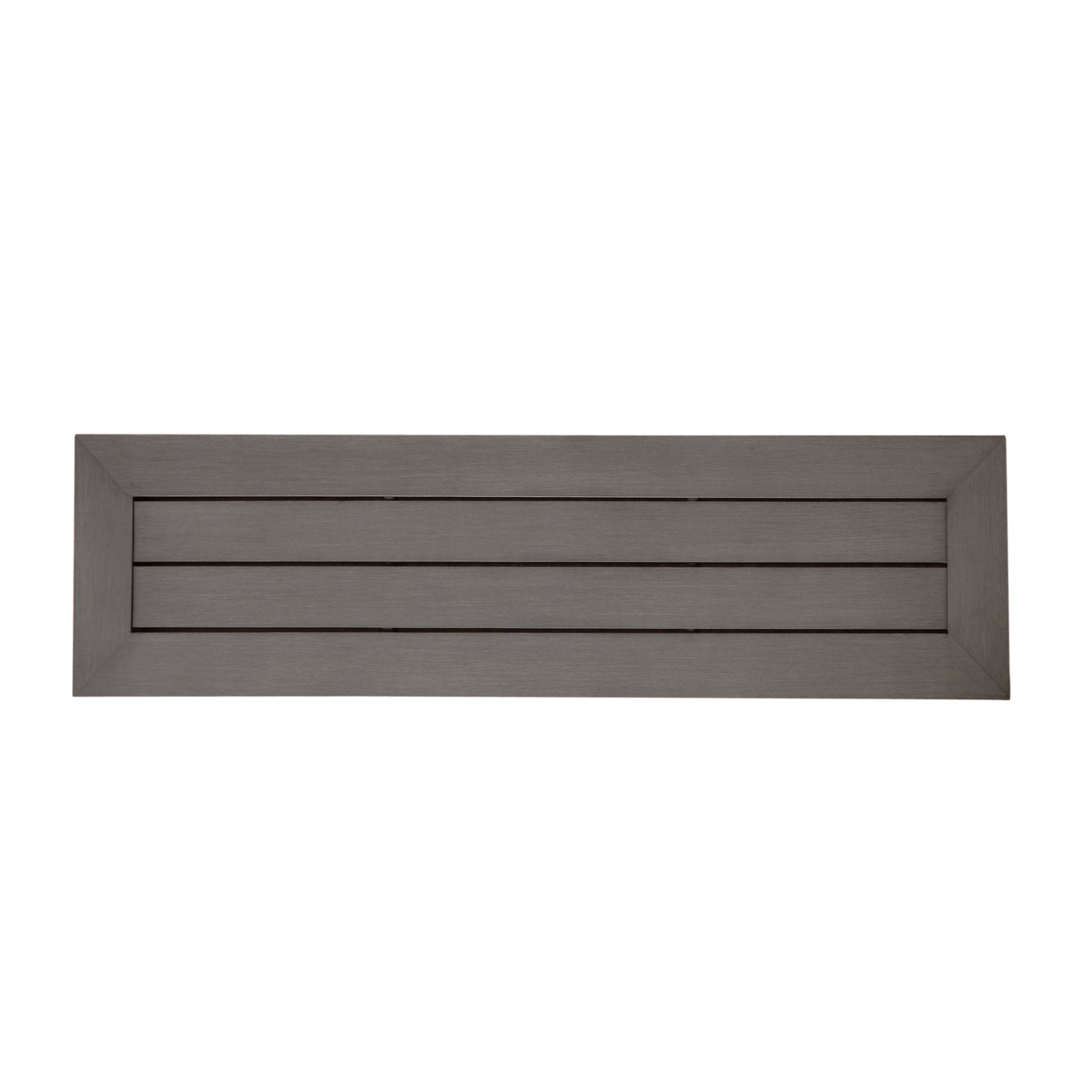 Modern Aluminum Outdoor Dining Bench with X-Base, Dark Gray Finish, 59'W Patio Seating - Grand Goldman Shop
