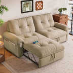 W3820S00025, a 77-inch convertible sofa bed, and a 2-in-1 piece suitable for both sitting and lying. Made of cloud-like fabric, it is applicable to living rooms, bedrooms and apart - Grand Goldman Shop