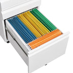 3-Drawer Mobile File Cabinet with Lock, 5 Wheels (2 Brakes + Anti-Tip),Cold Rolled Steel Fully Assembled Metal Filing Cabinet