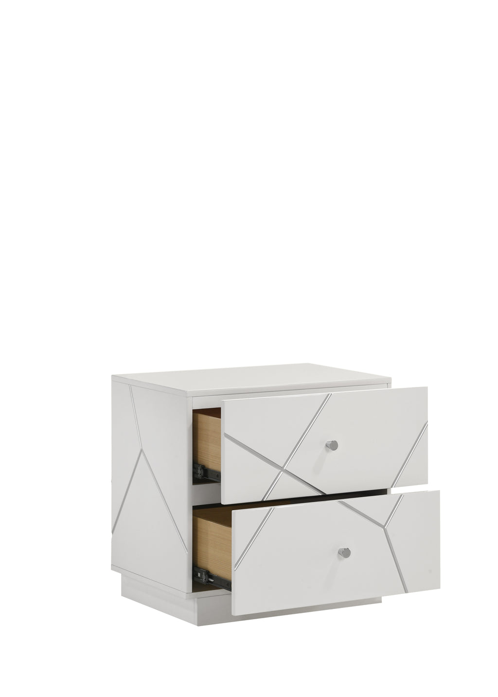 Manhattan Queen 4-Piece Bedroom Set – Modern Design with Lacquer Finish, Geometric Accents, and LED Lighting - Grand Goldman Shop
