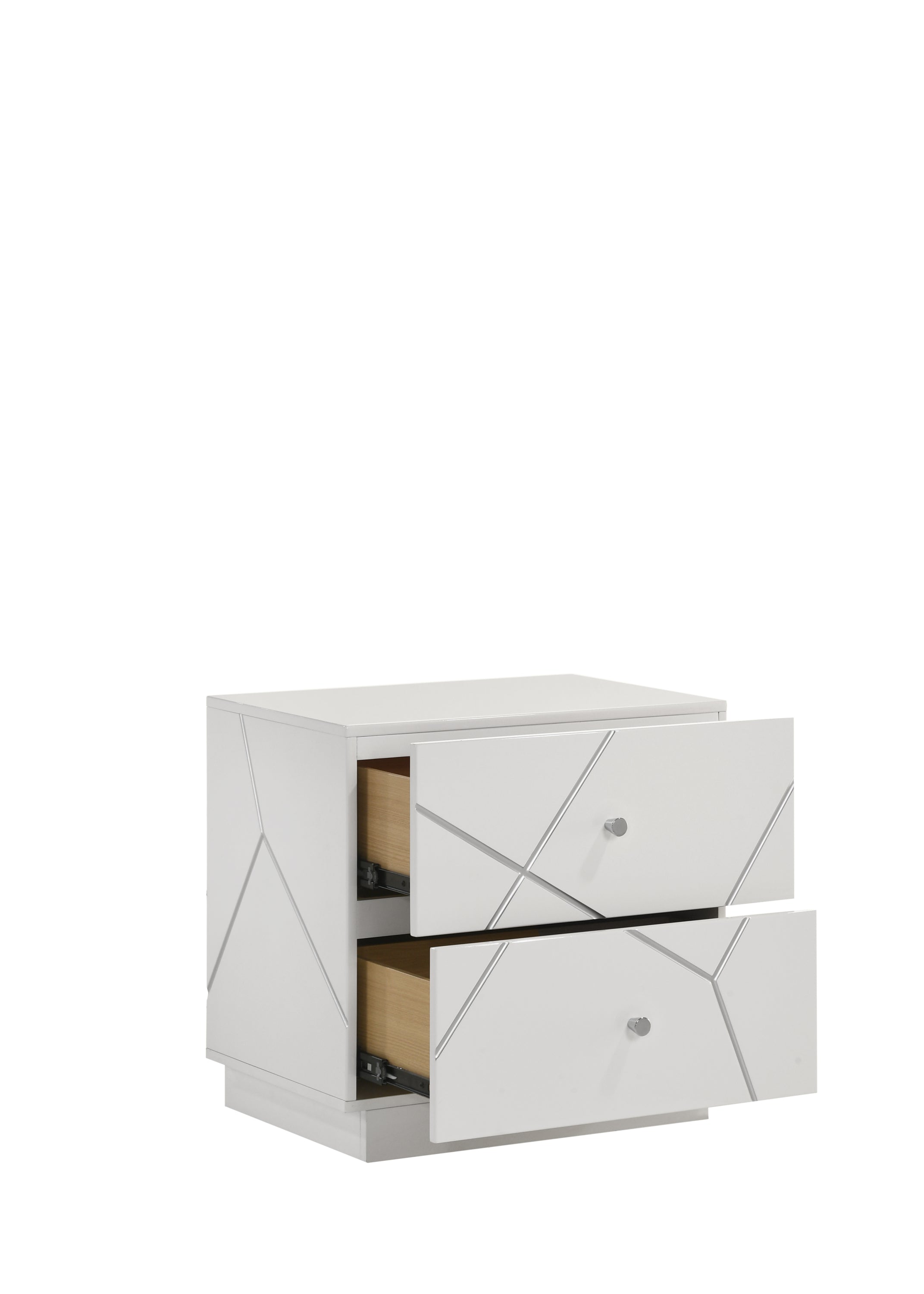 Manhattan Queen 4-Piece Bedroom Set – Modern Design with Lacquer Finish, Geometric Accents, and LED Lighting - Grand Goldman Shop