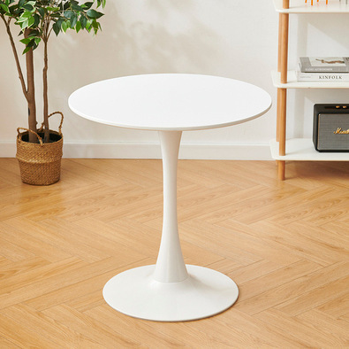 White Round Table, Modern Dining Table, MDF Top and Steel Base Tulip Round Kitchen Table, Mid Century Coffee Table for Living Room 24 Inch, Oval Dining Table - Grand Goldman Shop