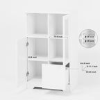Modern MDF Painted Cabinet with Glass Doors and Drawer, White, for Bedroom and Living Room - Grand Goldman Shop