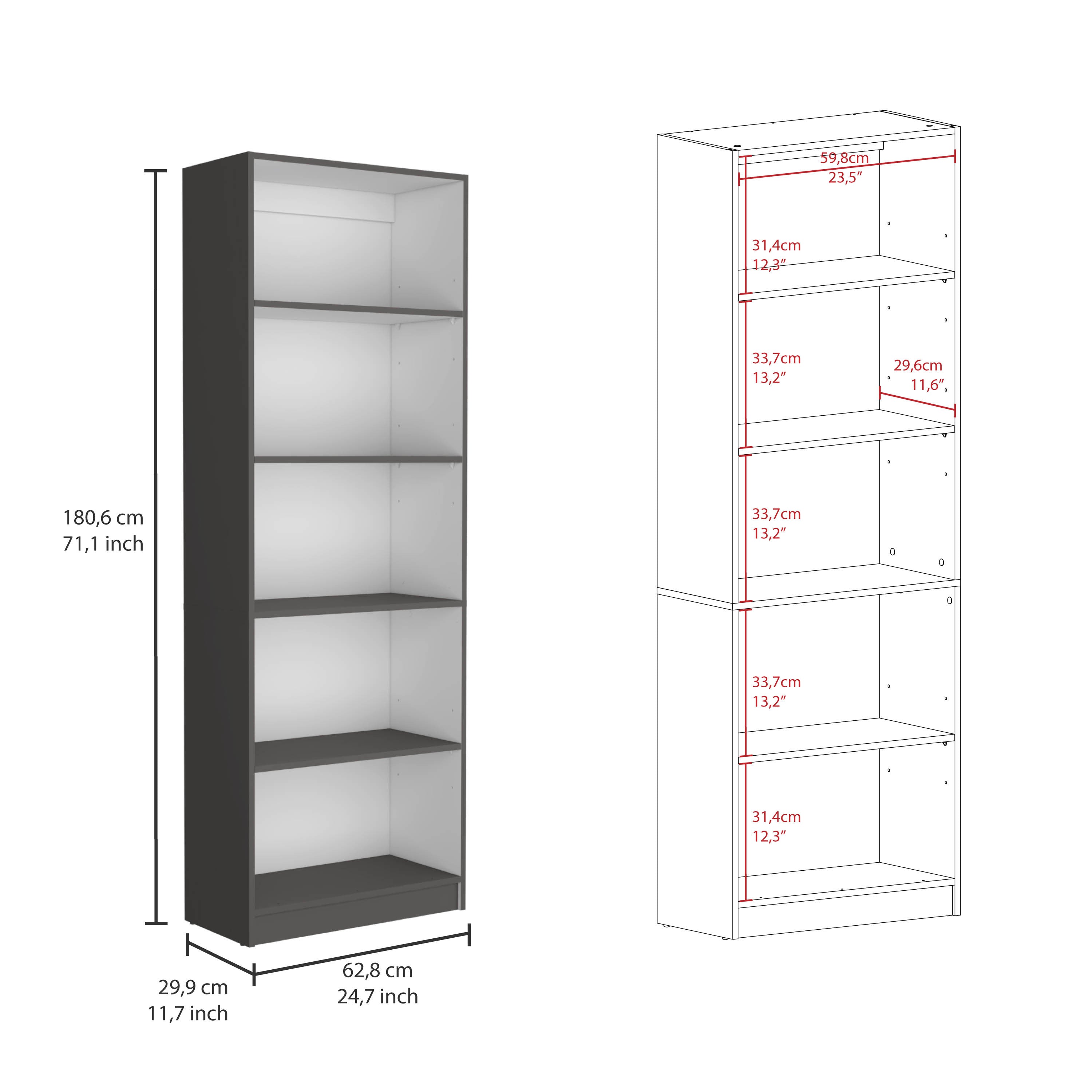 2 Piece Bookcase Living Room Set,  Storage Cabinet, 49' Wide and 9 Shelves Matt Gray / White - Grand Goldman
